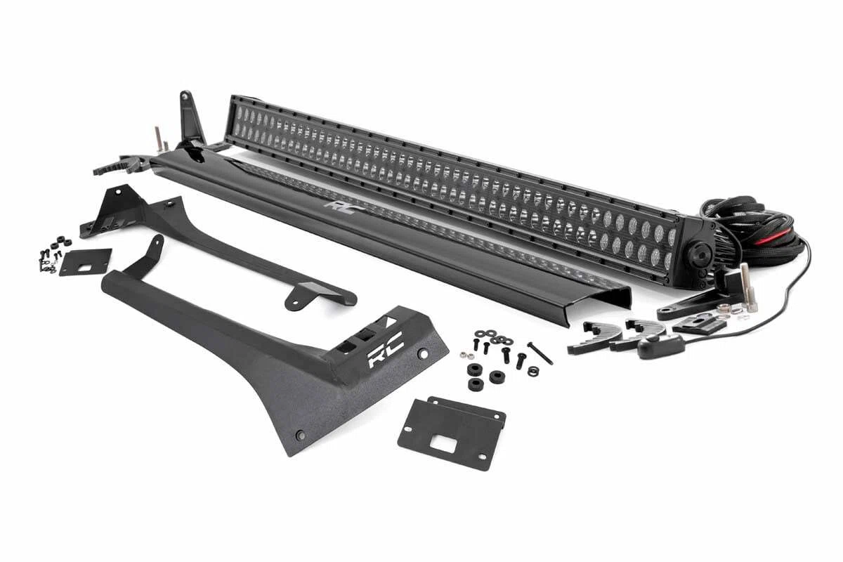 Fits Jeep Gladiator JT(18-24) LED Light Windshield Mount 50_ BLK Dual Row 70069